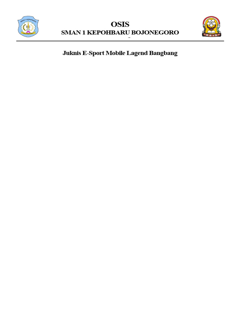Juknis E-Sport Mobile Lagend SMAN 1 Kepohbaru | PDF