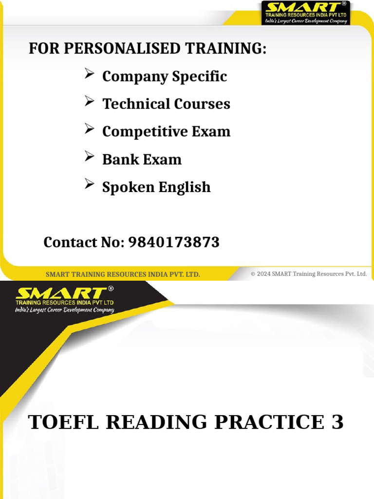 TOEFL Reading Practice 3 Qns | PDF
