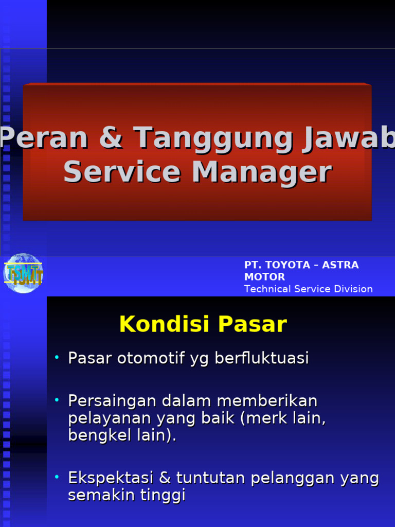 Peran dan Tanggung Jawab Service Manager | PDF | Business Economics ...