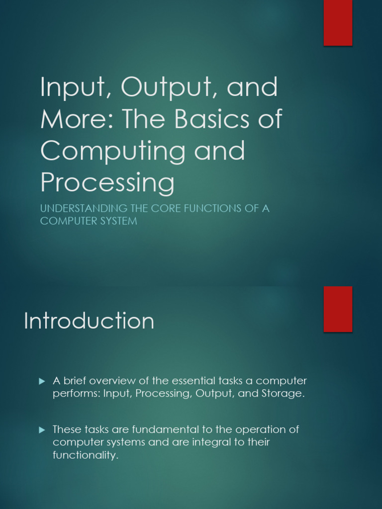 Basics of Computing and Processing Presentation v2 | PDF