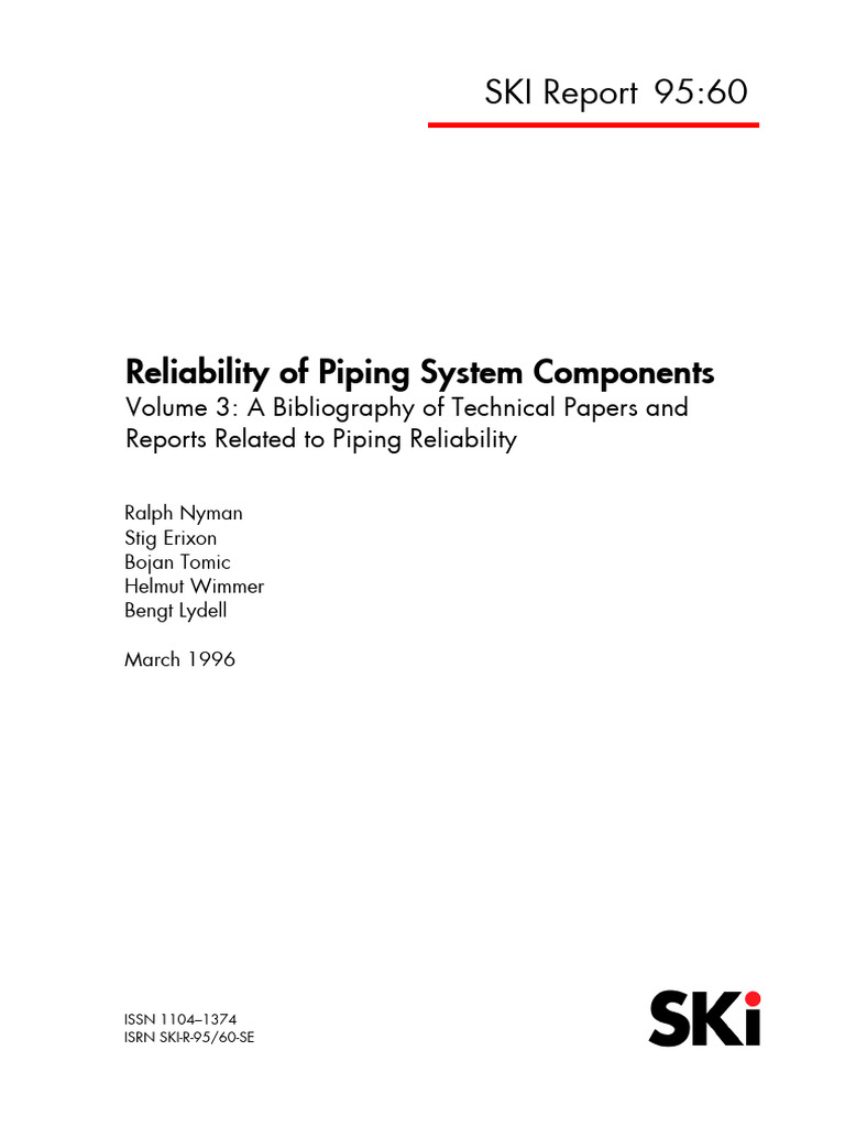 Reliability of Piping System Components Volume 3 A Bibliography of ...
