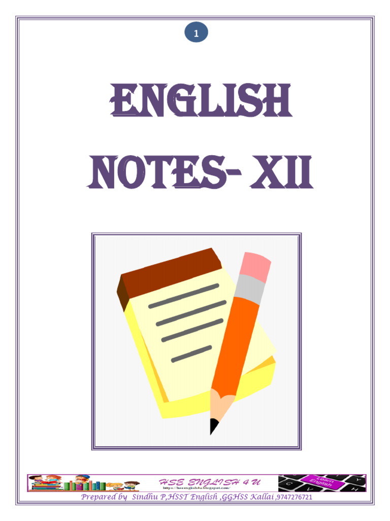 English Notes Xii | PDF