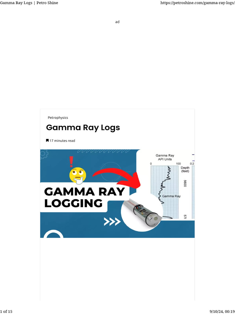 Gamma Ray Logs - Petro Shine | PDF