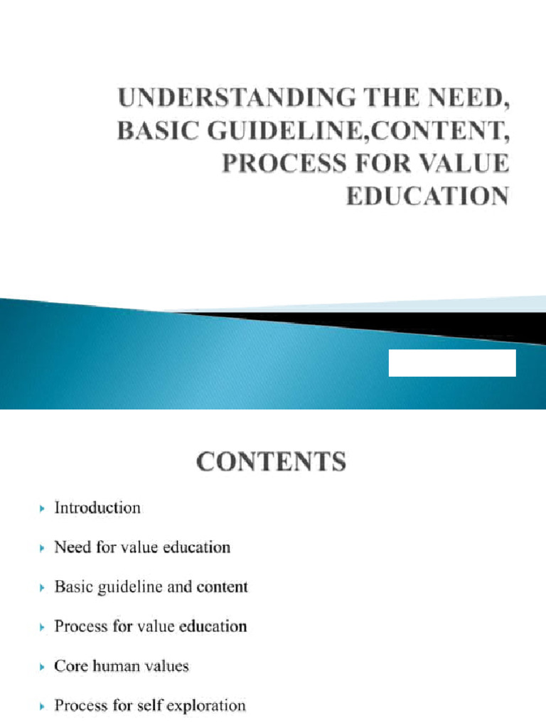 Unit 1 understanding the need basic guidelinecontent process for value