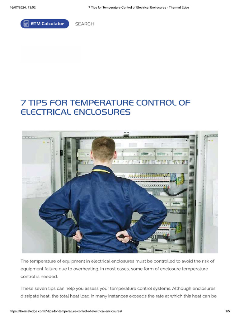 7 Tips For Temperature Control of Electrical Enclosures | PDF