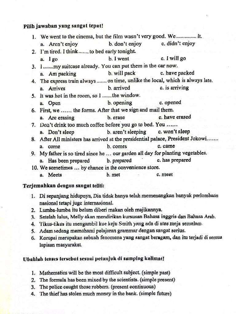 Mid-Test Intermediate | PDF
