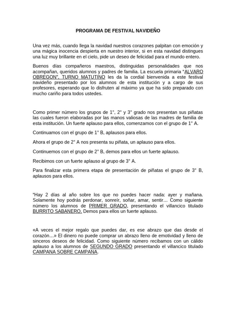 Programa de Festival Navideño | PDF
