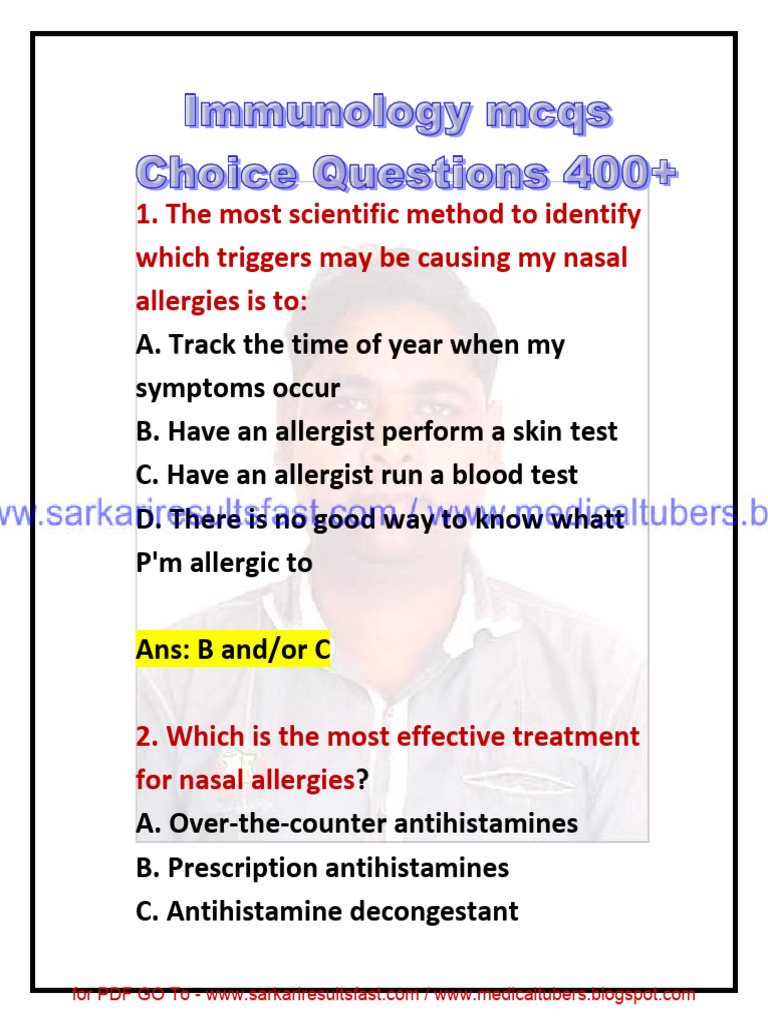 Immunology Mcqs 100 Pdf
