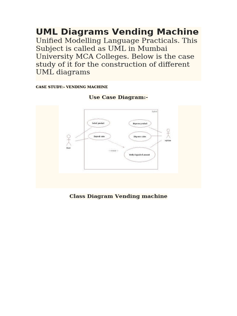 UML Diagrams Vending Machine | PDF