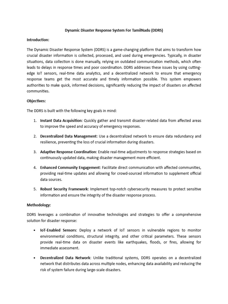 Dynamic Disaster Response System Tamil Nadu | PDF | Internet Of Things ...