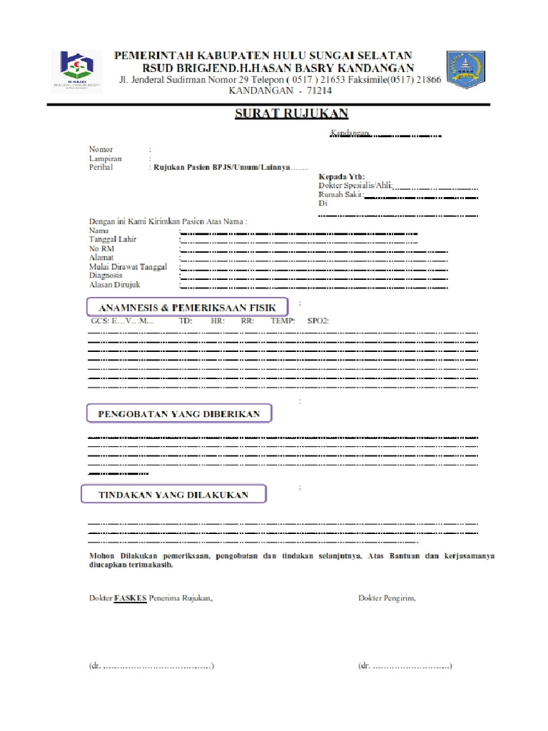 Surat Rujukan Rumah Sakit | PDF
