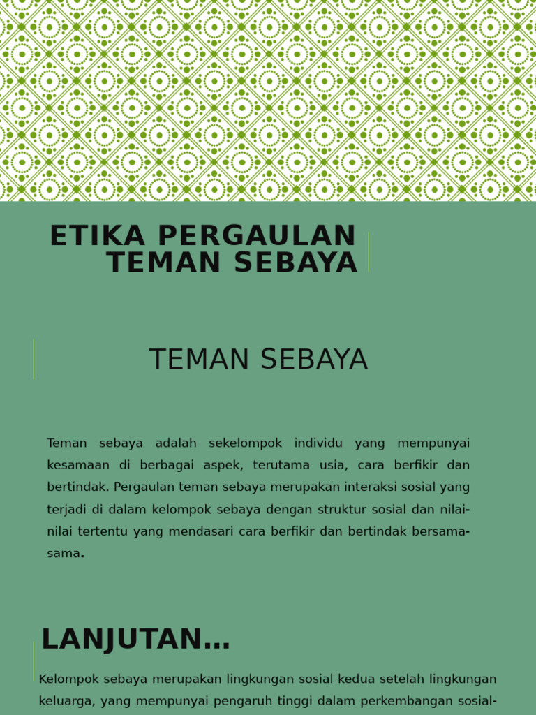 Etika Pergaulan Teman Sebaya [Autosaved] | PDF