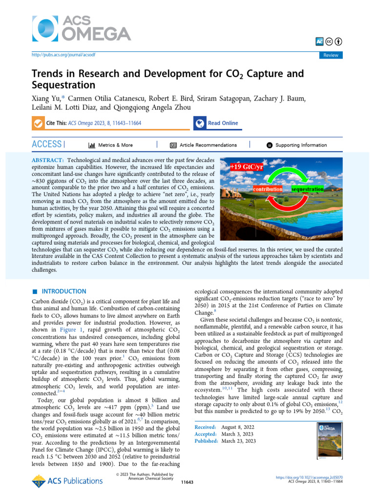 Yu Et Al 2023 Trends in Research and Development For Co2 Capture and ...
