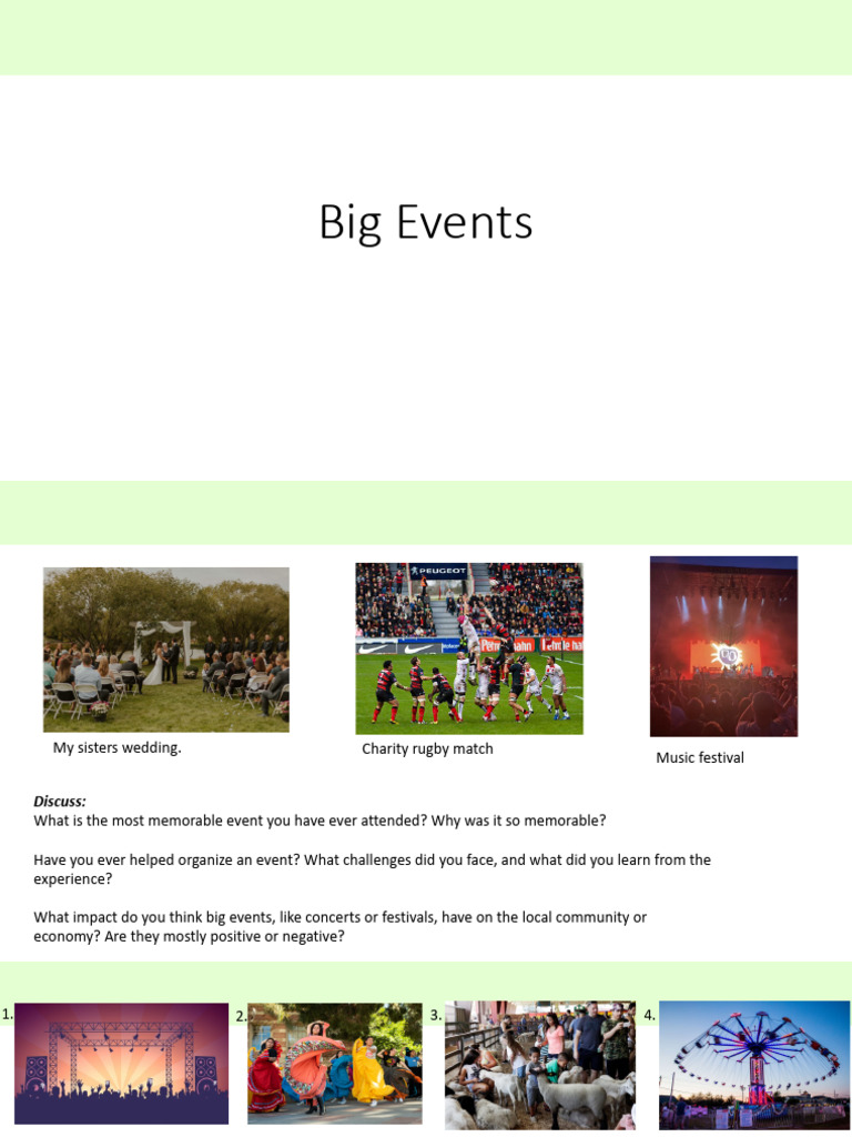 Big Events Workbook | PDF