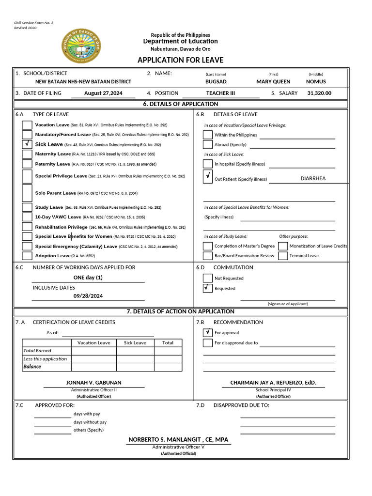 Form 6 EDITED Vargas | PDF