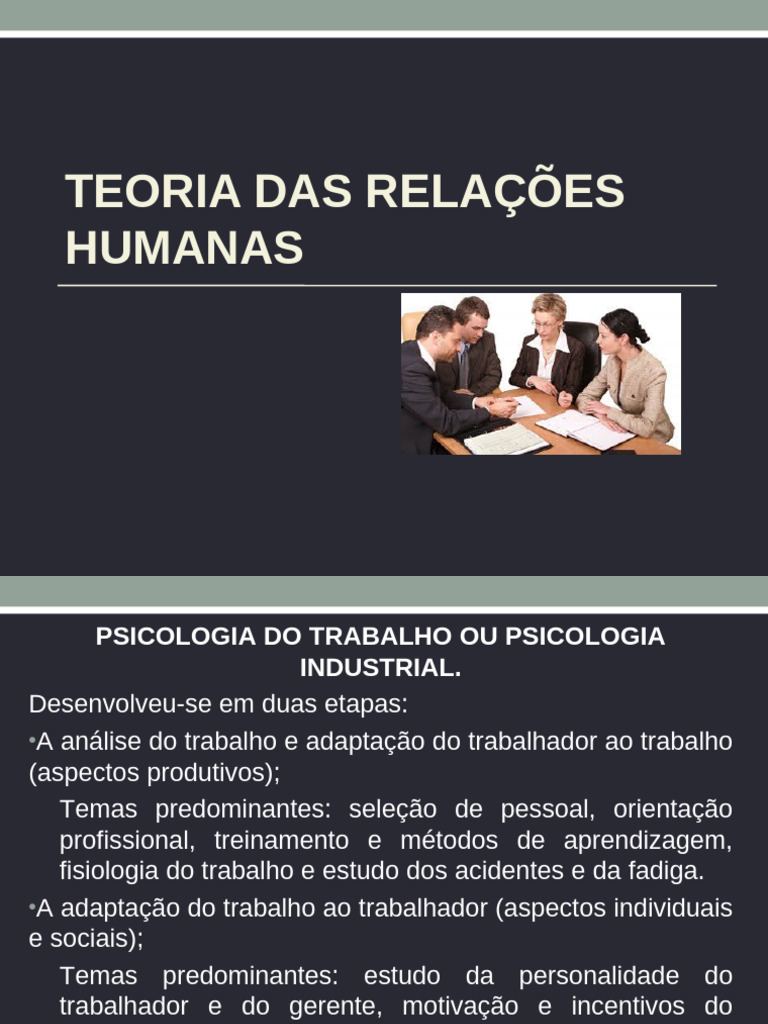 Teoria Das Relações Humanas Pdf