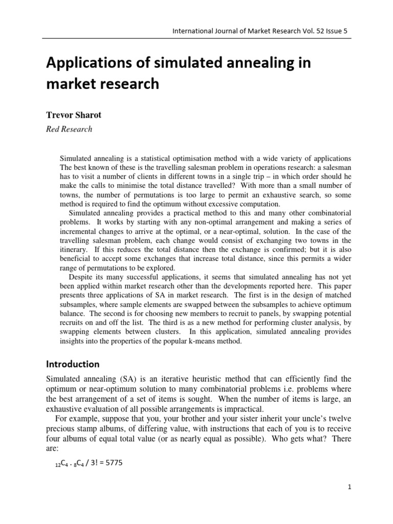 Applications of Simulated Annealing in MR | PDF