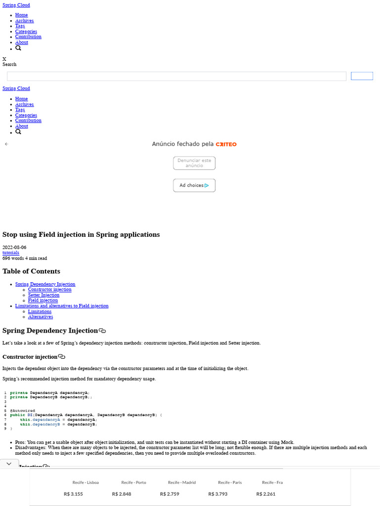 4 Stop Using Field Injection B | PDF