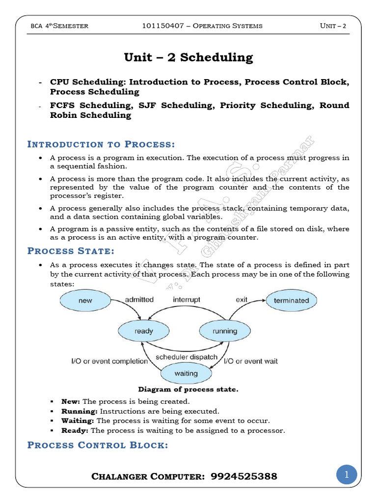 BCA 101150407 S IV OS Unit 2 | PDF