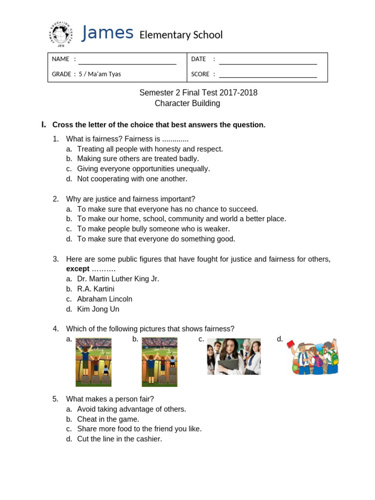Final Test CB SMT 2 Grade 5 | PDF