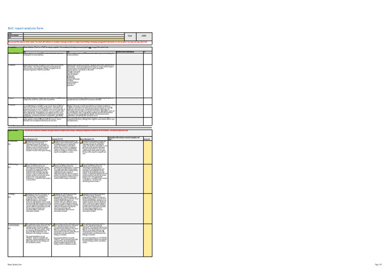 BUC Report Analysis Form - 2023 | PDF