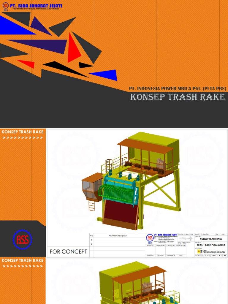 Konsep Trash Rake: Pt. Indonesia Power Mrica Pgu (Plta PBS) | PDF