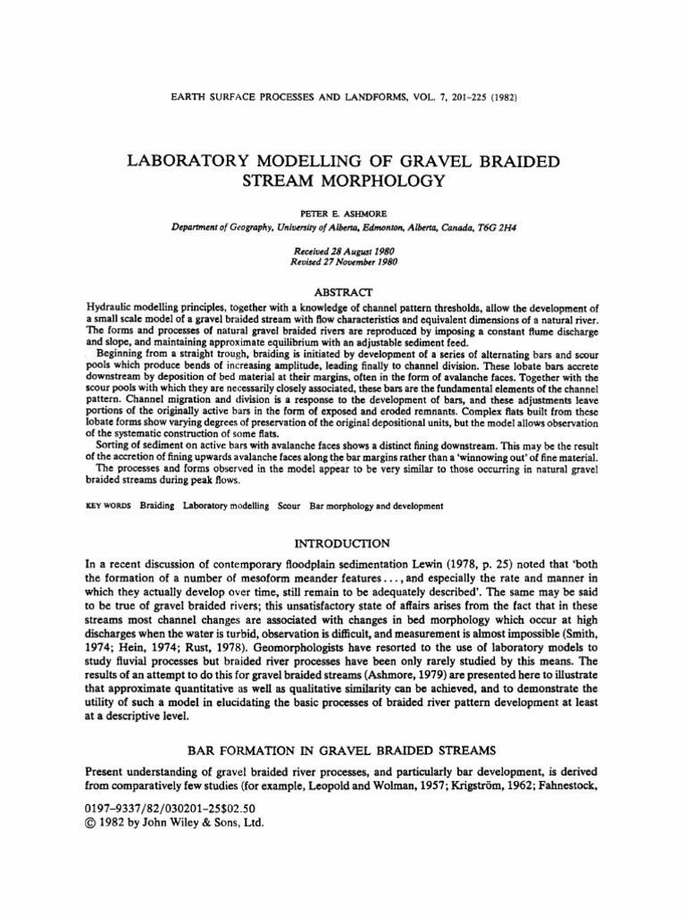 Gravel Braided Stream Modeling | PDF | River | Reynolds Number