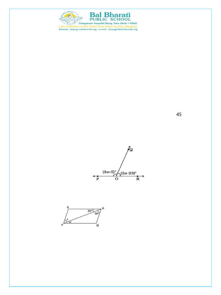 VII Mathematics 5 Lines and Angles | PDF
