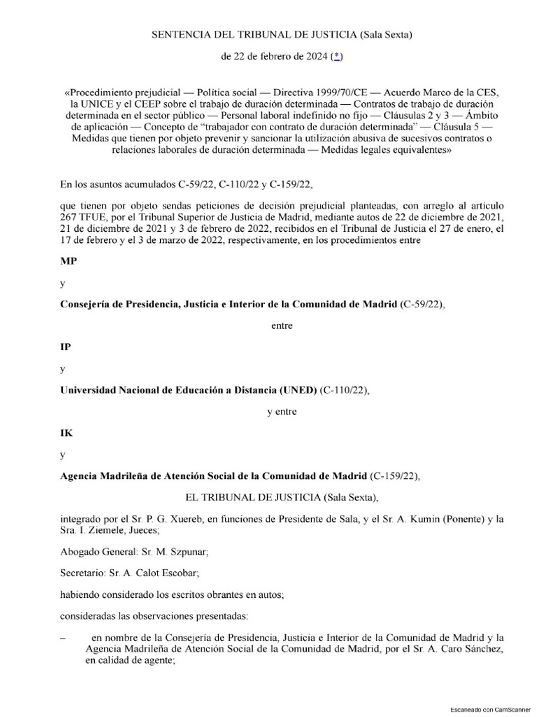 Sentencia TJUE 22 - 02 - 2024 | PDF