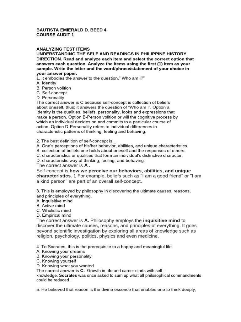 Analyzing test items course audit pdf