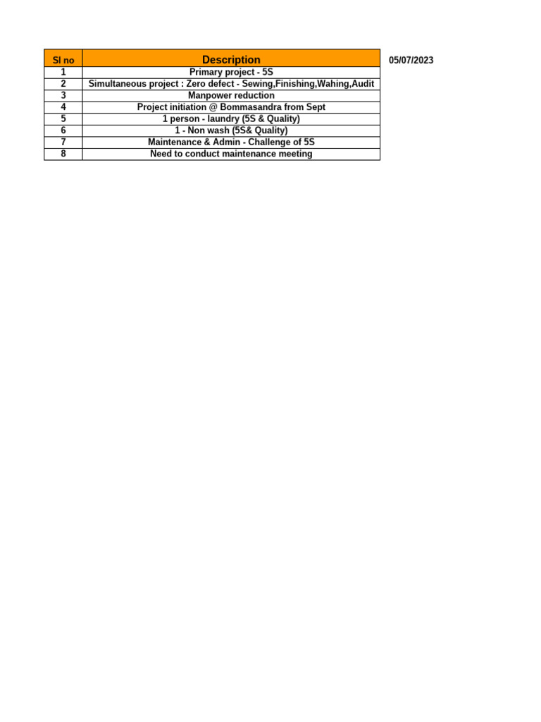 Project Plan 5S (Afl) | PDF