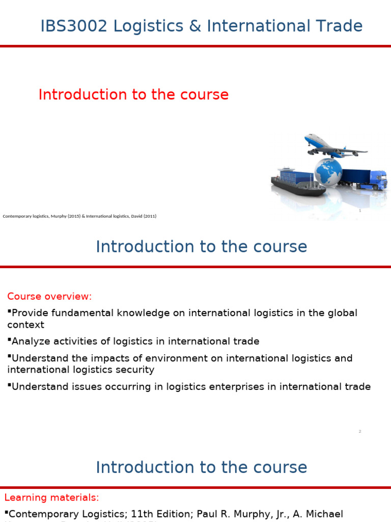 Chapter 1 - An Overview of Logistics | PDF