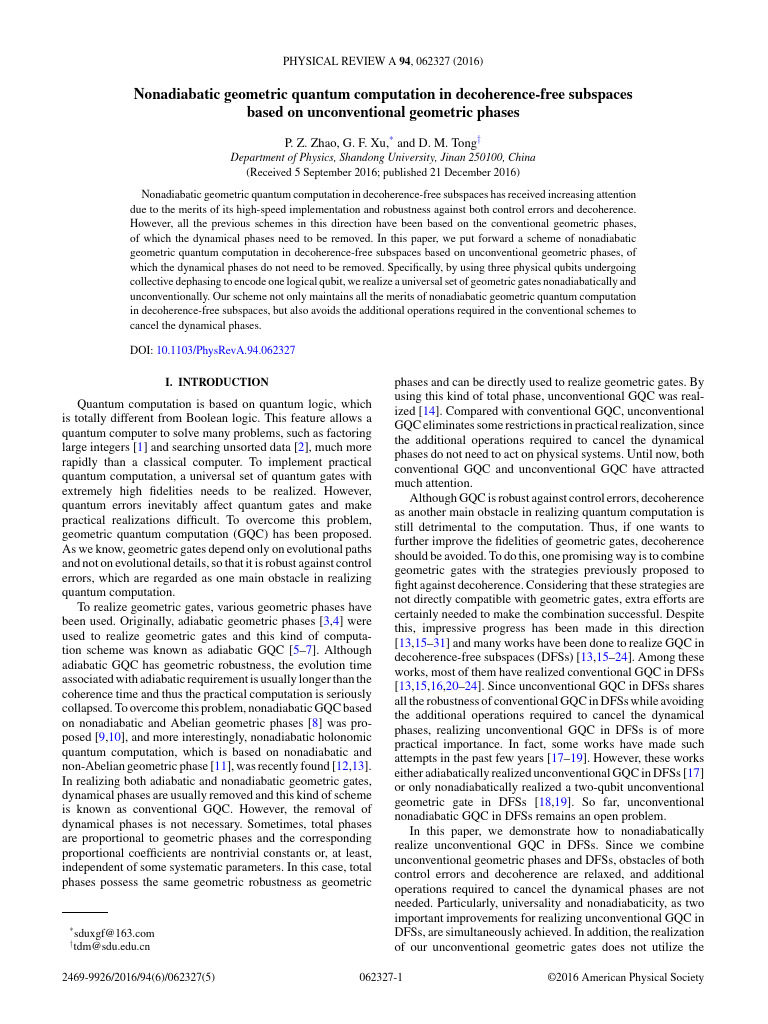 Nonadiabatic Geometric | PDF