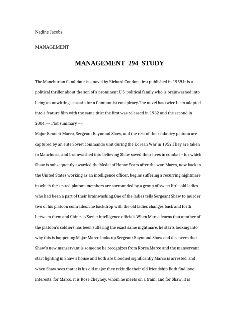 Management 294 Study | PDF