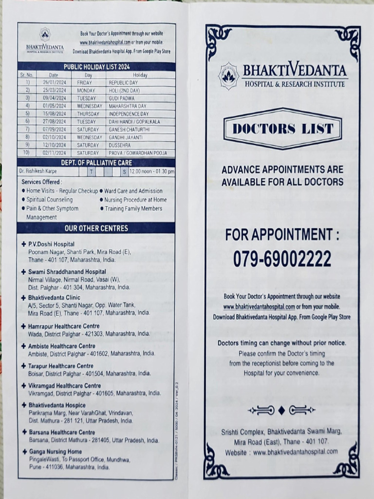 Bhaktivedanta Doctor List | PDF