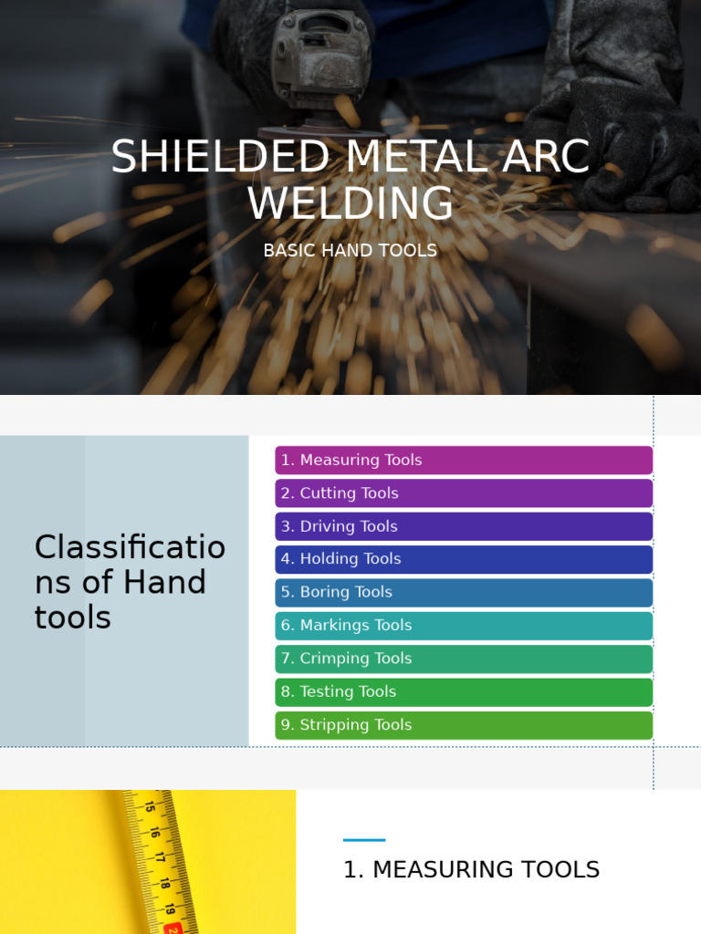 WK 1 SMAW Grade 9/10 Presentation | PDF | Manufactured Goods | Tools