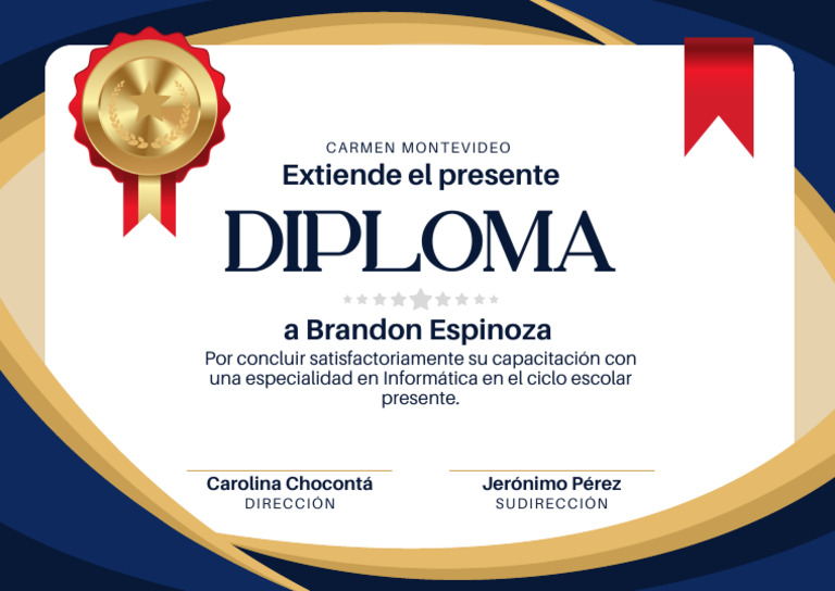 Diploma Graducación Formal Azul y Dorado - 20240725 - 152104 - 0000 | PDF