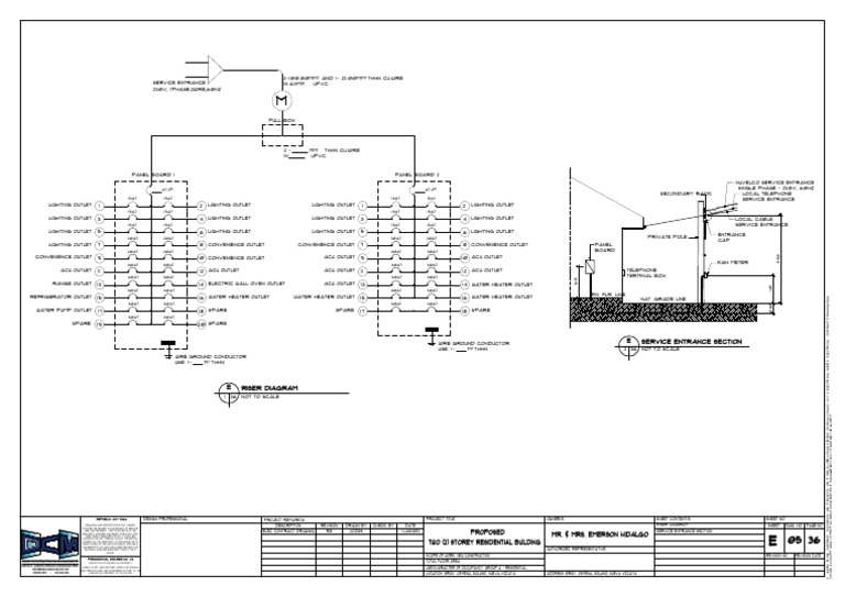E.05.36 R0 Riser Diagram & Service Entrance Section | PDF