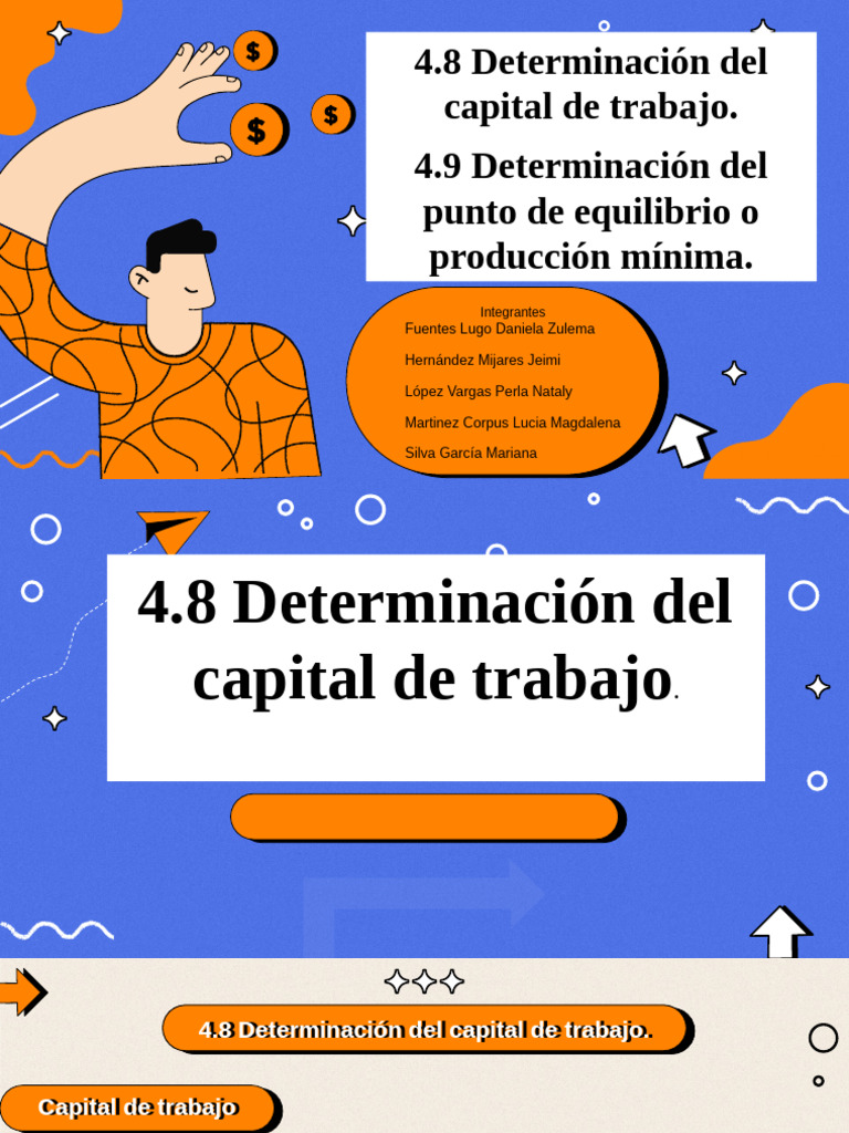 4.8 Determinación Del Capital de Trabajo. 4.9 Determinación Del Punto