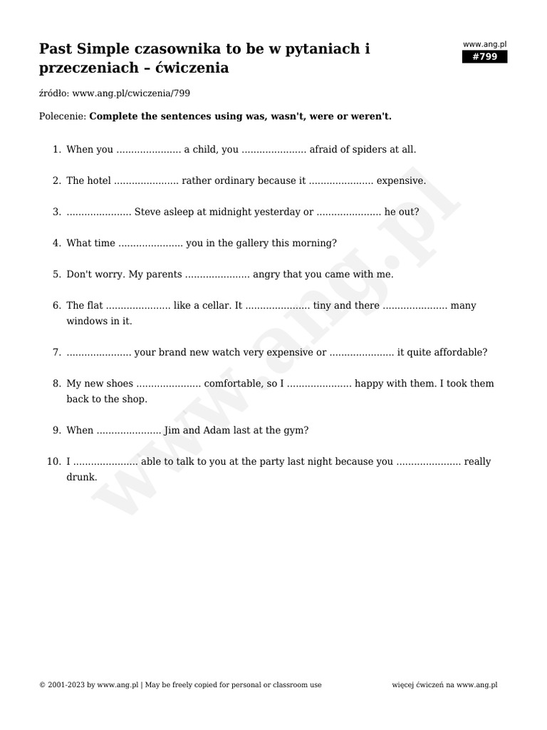 WWW Ang Pl-Exercise-00799 | PDF