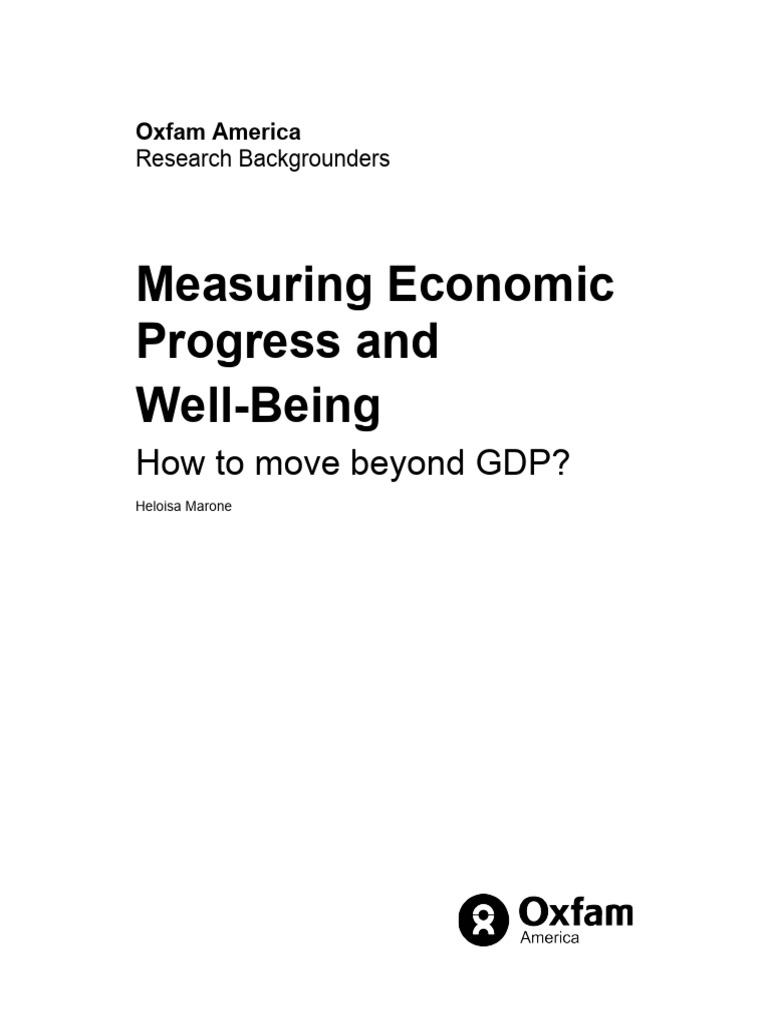 Measuring Economic Progress and Well Being | PDF