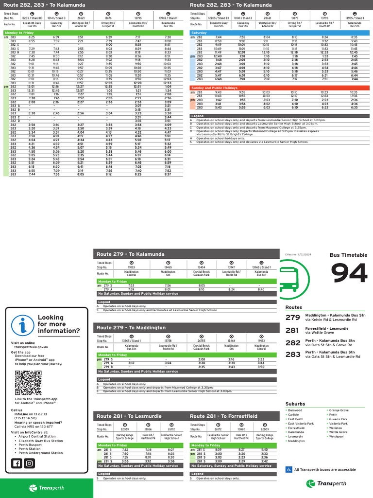 Bus Timetable 94 20240211 | PDF