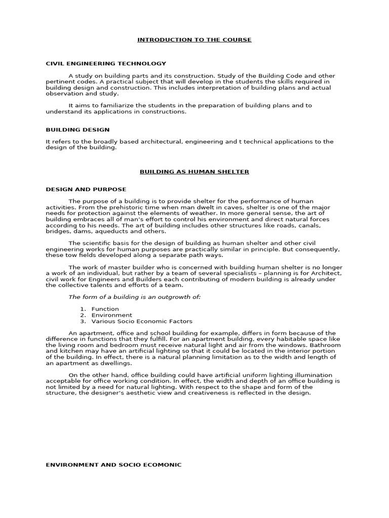 Civil Engineering Technology | PDF