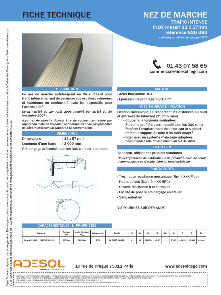 FT - NDM - Inox - 626090 Ratp | PDF