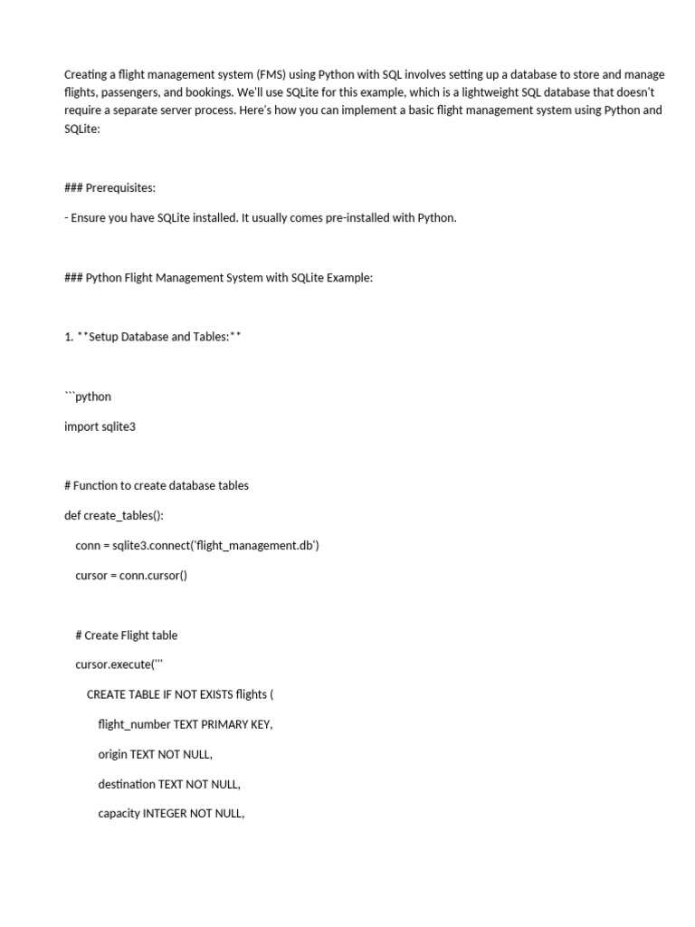Creating A Flight Management System | PDF