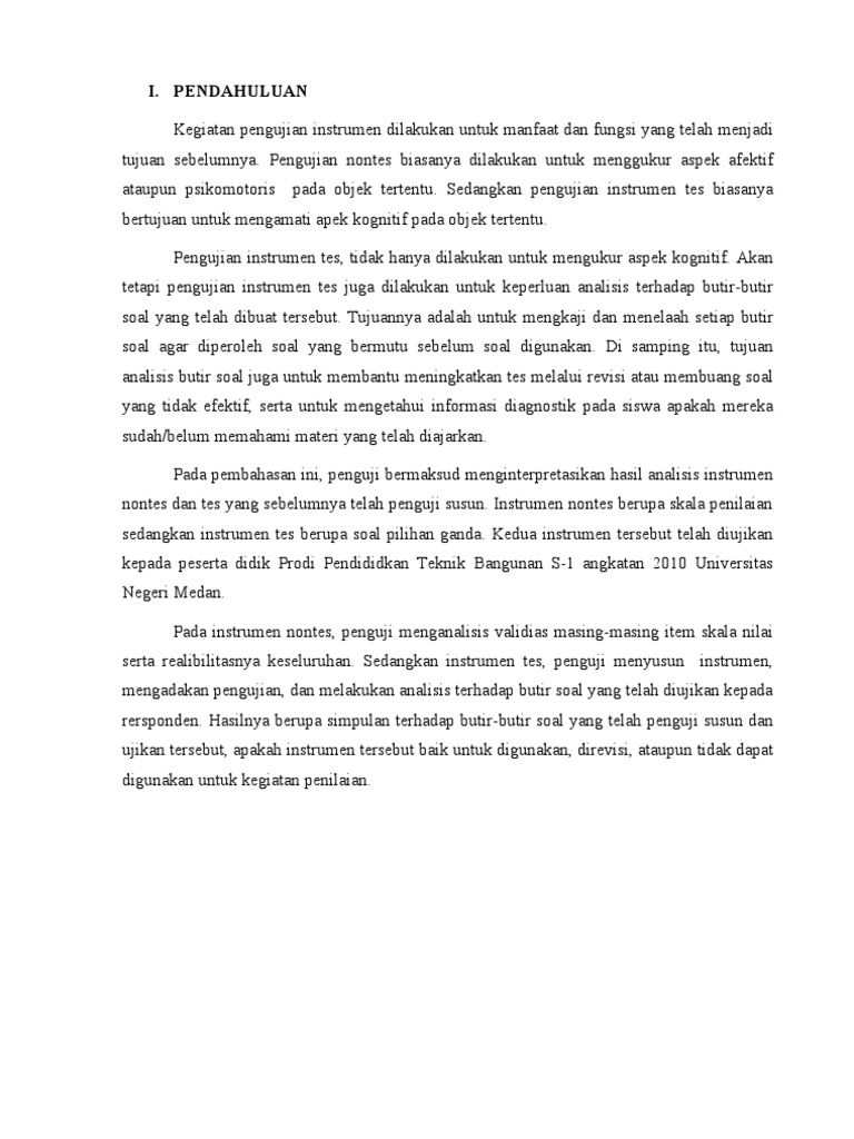 Analisis Instrumen Tes Dan Nontes