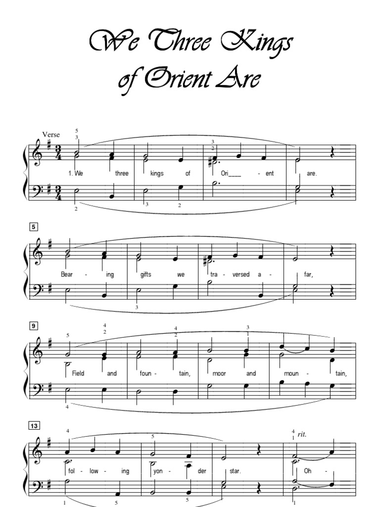 We Three Kings Easy Piano | PDF | Cooking, Food & Wine | Home & Garden