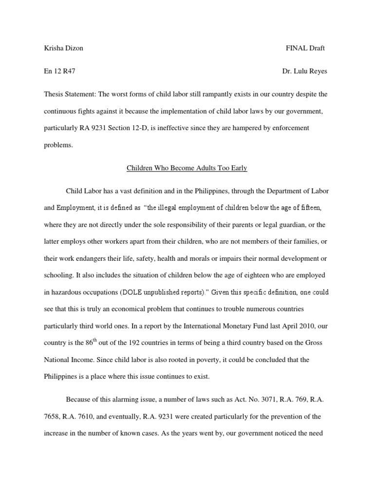 Literature review on child rights picture