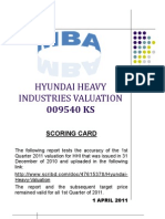 Hyundai Heavy Valuation Scoring Card For 2010