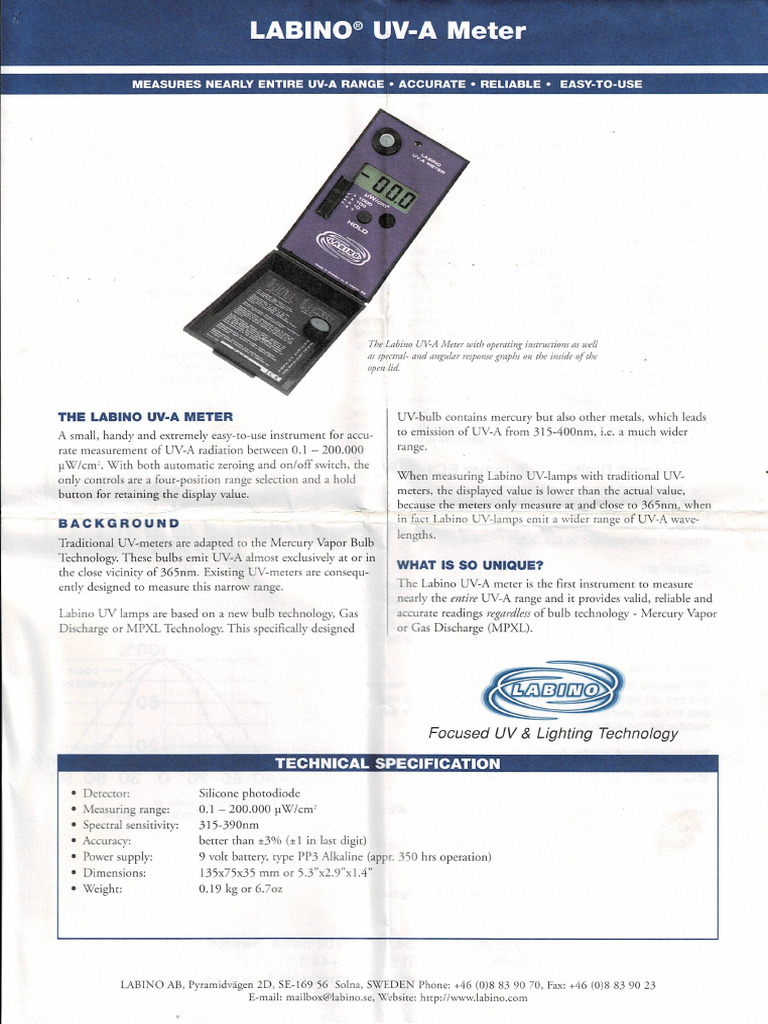 Labino Uv-A Meter | PDF